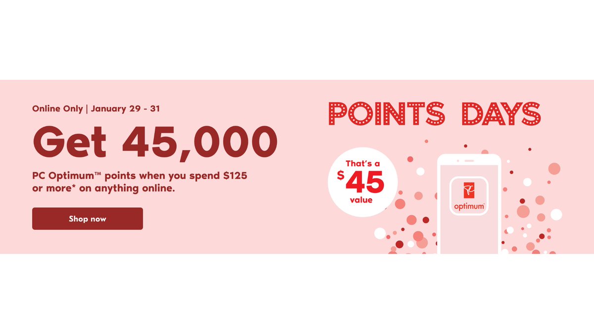 Last day: 

Get 45K points when you spend $125 or more on almost anything online @ Shoppers Drug Mart 

Offer details: https://t.co/DBTDUBpaNc
Video games section: https://t.co/Z09ZxnC4rS https://t.co/FdwRVWaxze