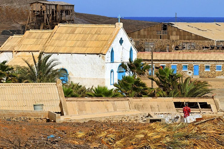  Virtually in the middle of nowhere, the church of Pedro de Lume in Sal island is like something out of a Mad Max movie. Rusting industrial equipment, salt flats and dusty volcanic landscapes and a fishing harbour add to its eerie attraction. Inside, it’s very basic.