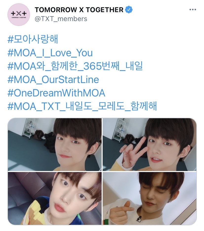 txt_sarangdan2's tweet photo. (요청 / 재업로드)
#연준아_사랑해_사랑달_사랑별 ➡️ #모아_사랑해_사랑달_사랑별
#TXT_300일만큼_Love_ya ➡️ #MOA_300일만큼_Love_ya
#OneYearWithYeonjun ➡️ #OneYearWithMOA
#TXT와_함께한_365번째_내일 ➡️ #MOA와_함께한_365번째_내일 https://t.co/Gj5aCIHNjg