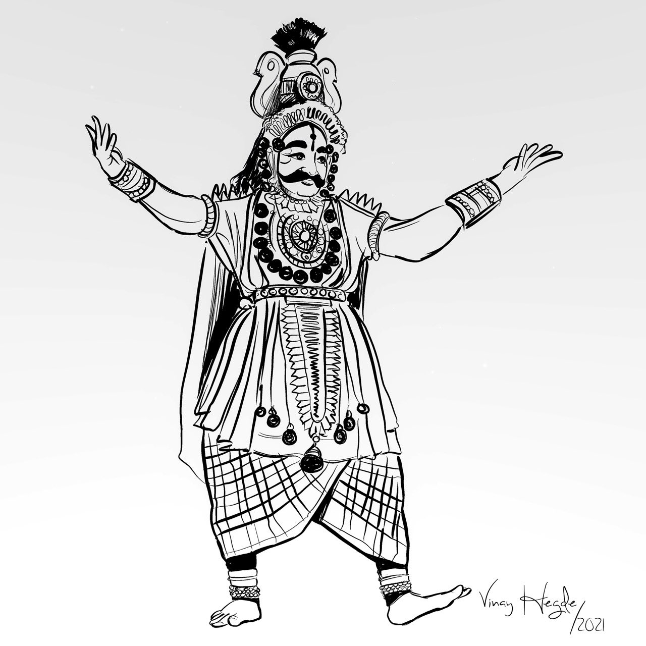 Yakshagana Dancer Face Art Print  Etsy  Face art Mandala design art  Indian wall art