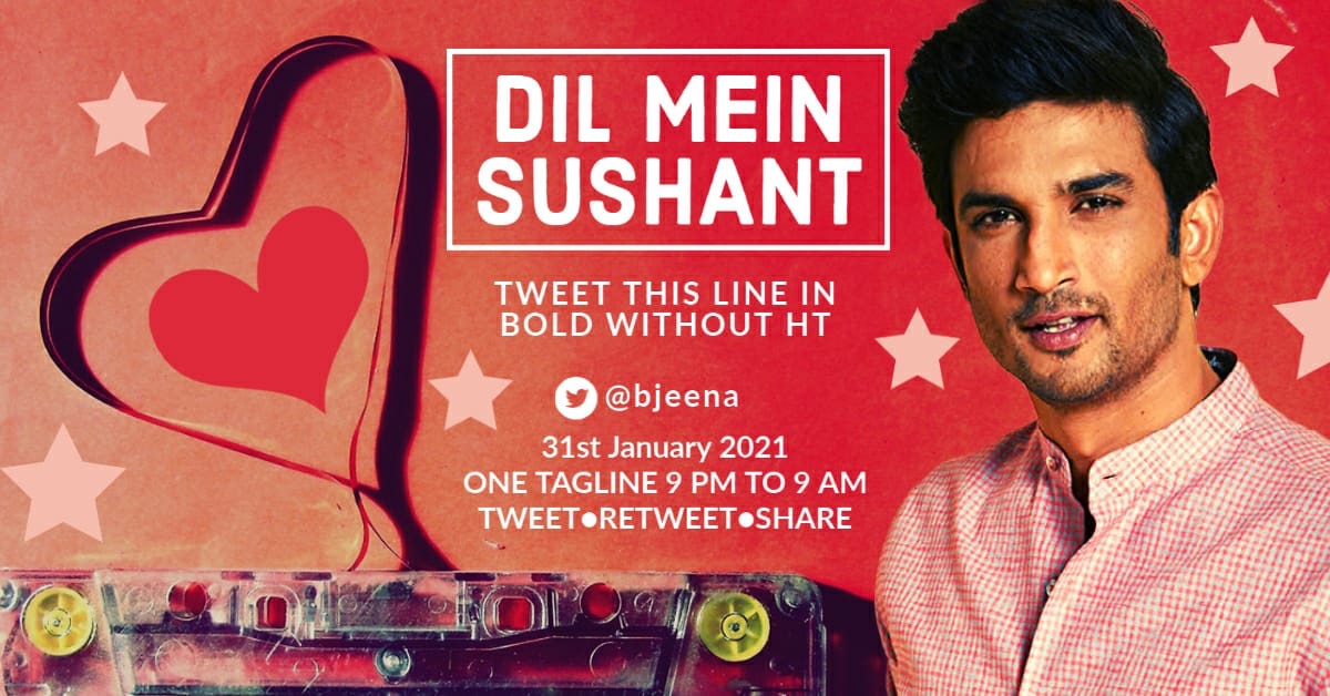 nilotpalm3's tweet photo. Har DIL MEIN SUSHANT https://t.co/thafUqeeBO