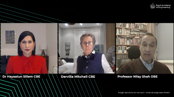 RAEngNews's tweet photo. A critical conversation is needed to ensure we're making rapid progress, in the right areas, to meet our climate goals. We spoke to Dervilla Mitchell and Professor Nilay Shah for the engineers' view - catch up on our website: https://t.co/pXP4RIJcfl #NetZeroVision https://t.co/nG15Tky6fp