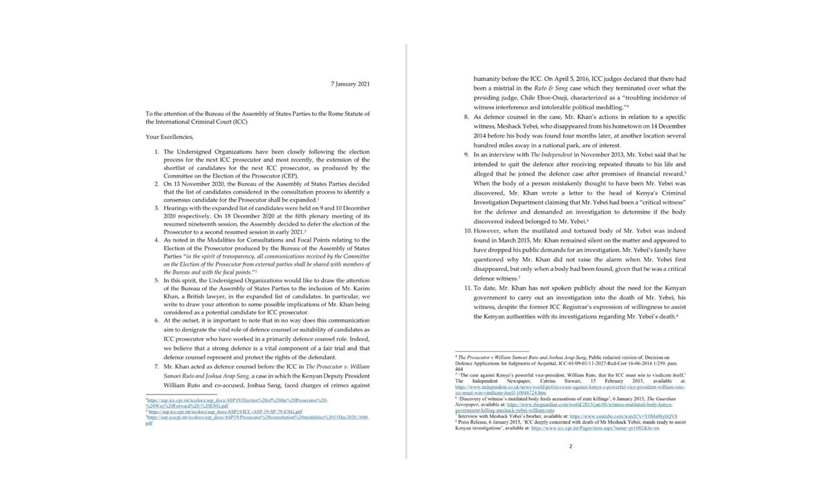 The Bureau should have made this letter public for all to see, but they didn’t. It was given to me, and you can find it below. A source reveals that some of these same concerns may have arisen in Iraq, where  @KarimKhanQC serves as Special Advisor. He must address these issues.