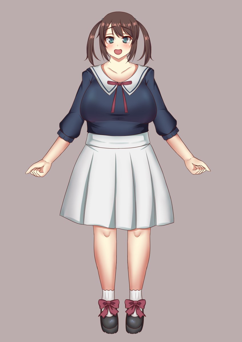 「live2Dで動かす用のオリジナル娘の立ち絵が完成した、塗りはもっと簡素な感じで」|がみこのイラスト