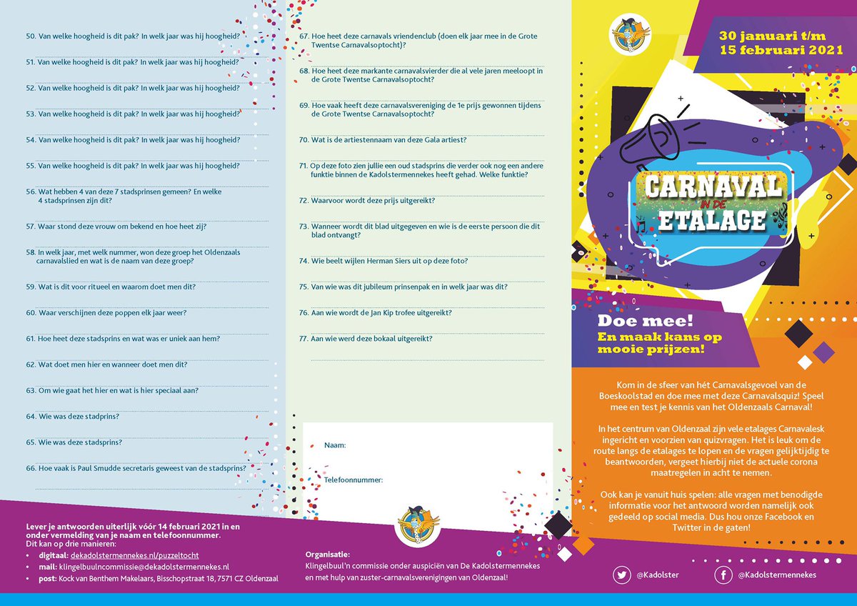 Quizvragen #CarnavalindeEtalage