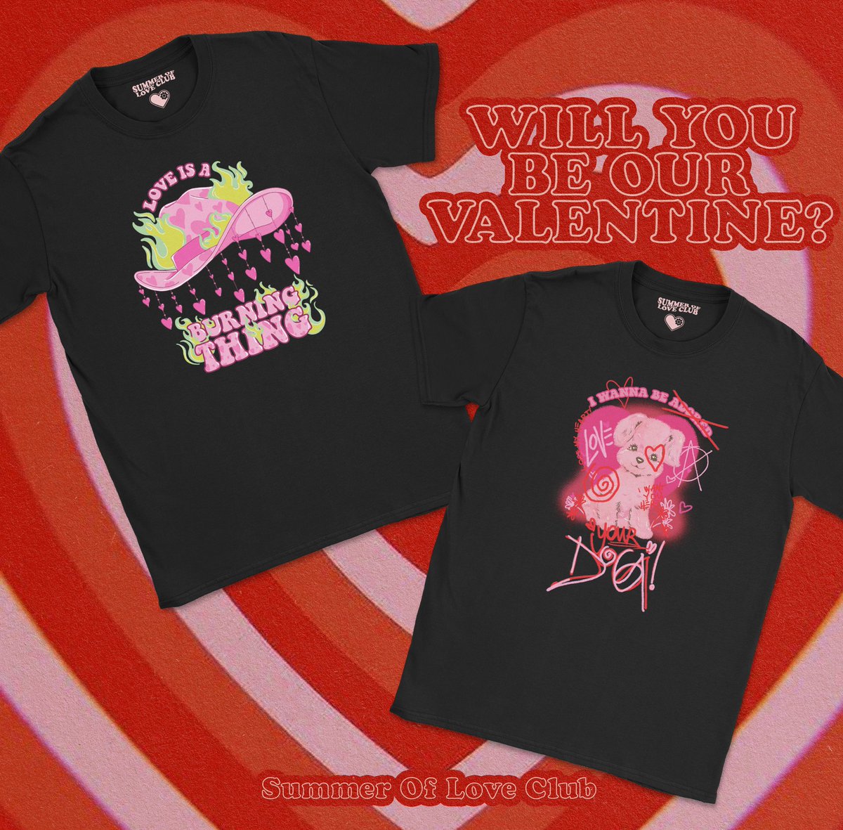 Love but make it country 🤠❤️ and if country isn't your thing then make it a little bit punk 🤘🏾❤️ THE RING OF FIRE TEE & STONED STOOGES VALENTINE TEE. Dropping tomorrow at 12 pm ES on summerofloveclub.com.