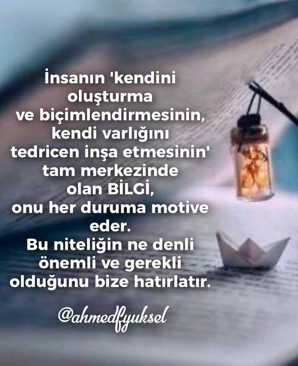 VahdetiVcud's tweet photo. #bilgi #bilginingücü #ilim #alim #insan #kendinibilmek #kendinitanı #inşaetmek #biçimlendirmek #ilgi #merkezinde #bilgitoplumu #din
#kendinolmak #AhmedHulusi #ahmedfyuksel @ahmedfyuksel https://t.co/gpgQwU29PA