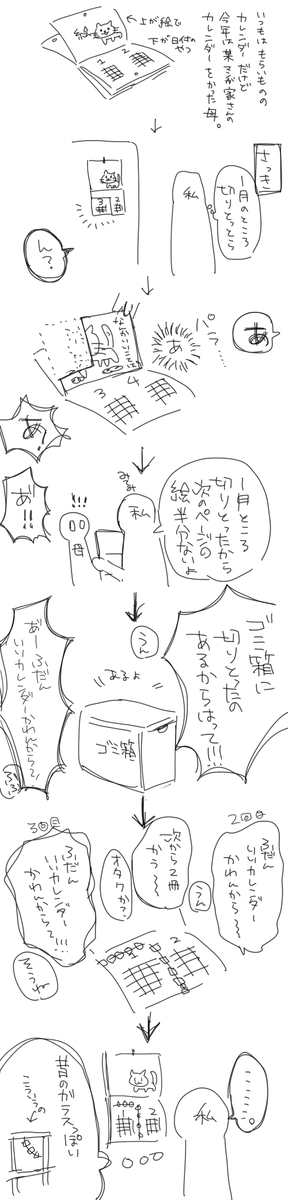 カレンダー切る時は気をつけようねって日記です 