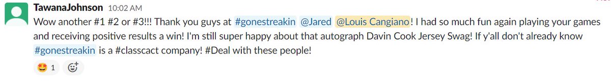 GoneStreakin's tweet photo. Another happy customer with @JaguarDFS / @ClassActSports #SlackChat and @GoneStreakin ✅ Big things to come, stay tuned! https://t.co/h0NNVjO735