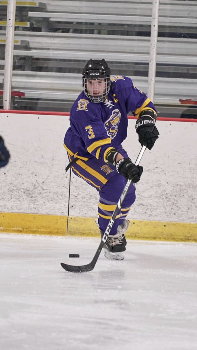 We celebrate our seniors today at our last home game. Meet Kenny Poupard: 3rd year with team and also one of our captains. Kenny has a lot of character and has a bright future in welding. Kenny once scored 6 goals in one game. Enjoy your senior day big guy! #WeAreMaumee