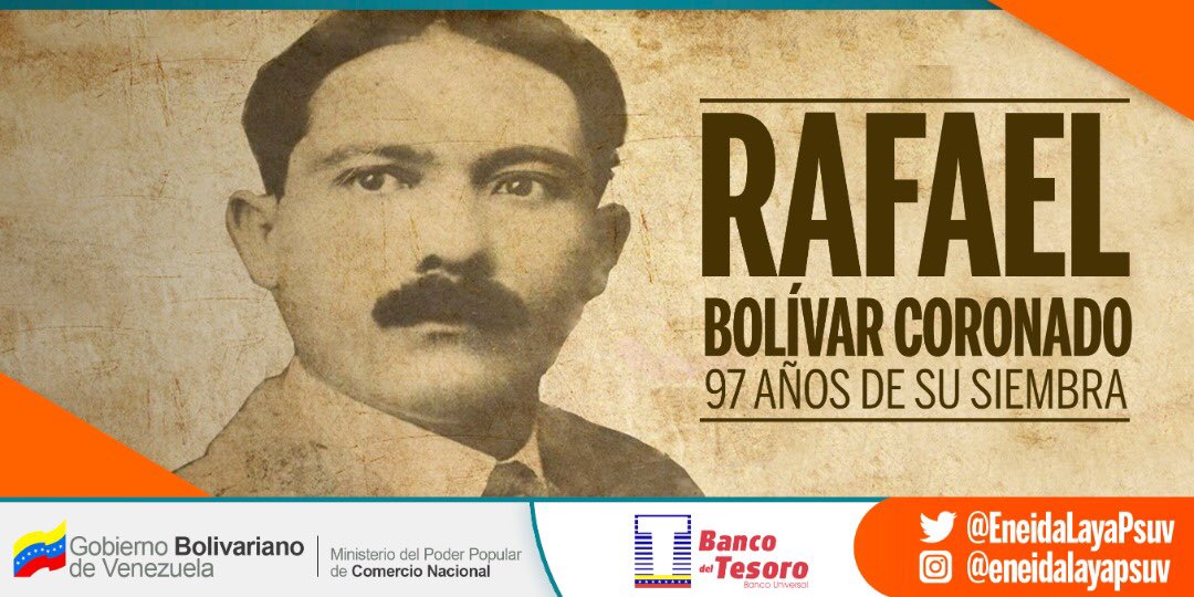 Recordamos hoy #31Ene la siembra de Rafael Bolívar Coronado, autor de la letra del Alma Llanera que exalta los valores de la cultura de nuestra amada Patria y nos hace sentir orgullosos de las bondades de esta tierra bendita. 'Y por eso tengo el alma, como el alma primorosa''.