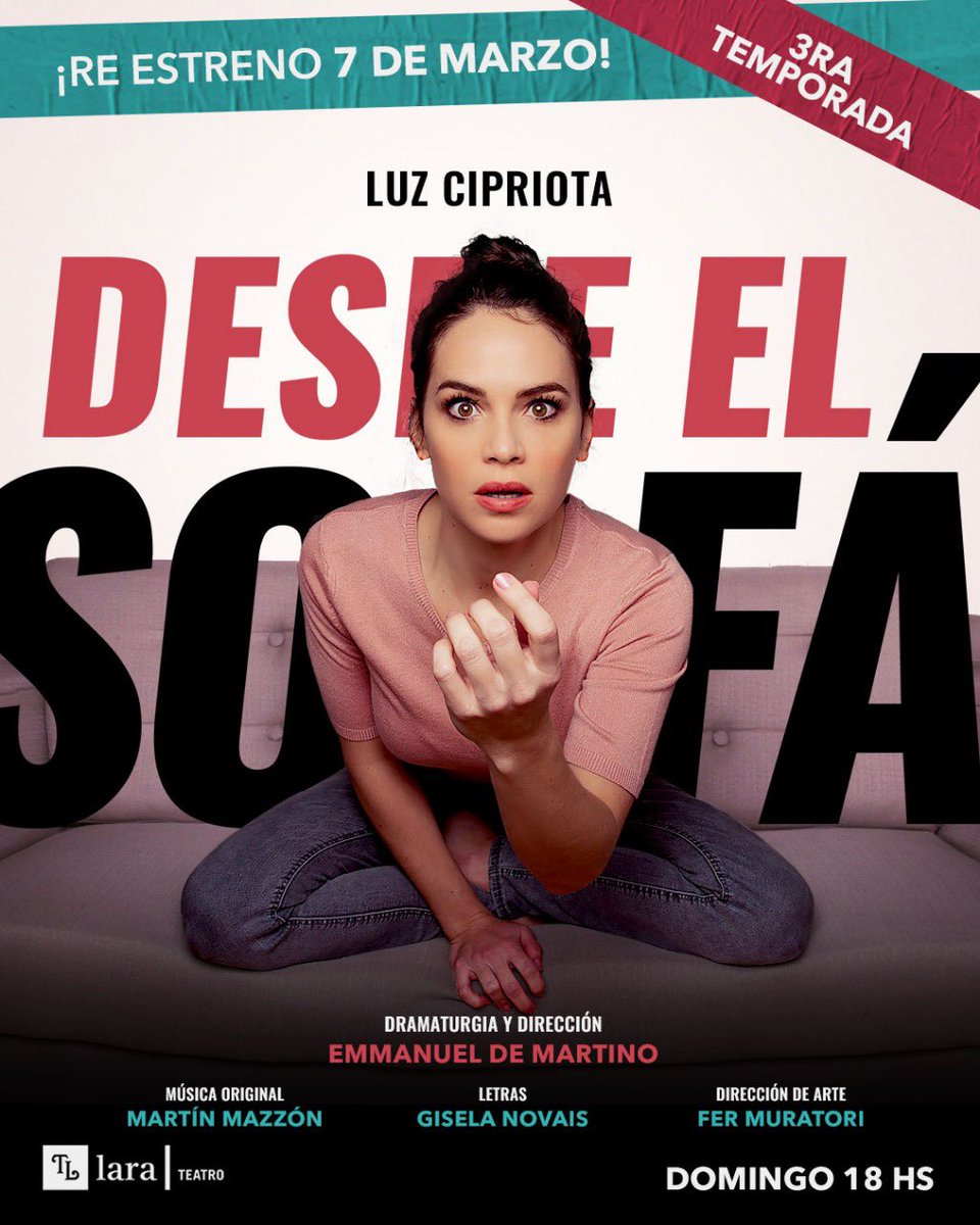 CipriotaLuz's tweet photo. Se viene “Desde El Sofá” al @teatrolara !! No puedo estar más orgullosa de compartiles este proyecto!! Los espero a todos! Entradas a la venta!! https://t.co/NLbG6dnQcE https://t.co/QAIBxSNtnk