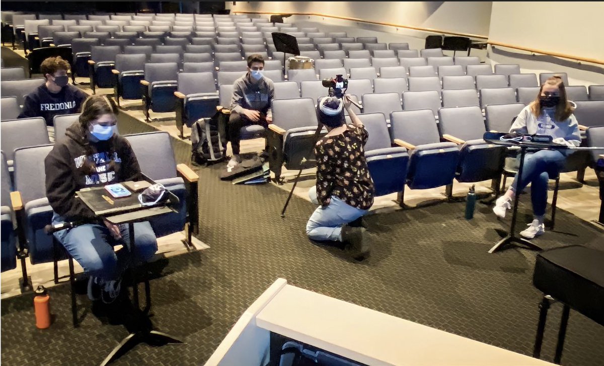 whstrim7550's tweet photo. Wind Ensemble students were visited by a video journalist last Tuesday to be featured in a story about local student musicians during these unprecedented times and how Westhill is so fortunate to still be making music. We’re so proud of you all!! https://t.co/VcaggZw3Uh