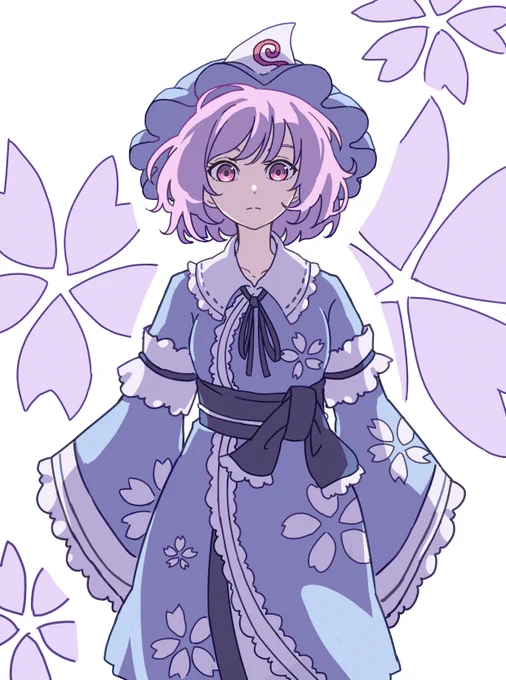 #深夜の真剣お絵描き60分一本勝負 
幽々子 