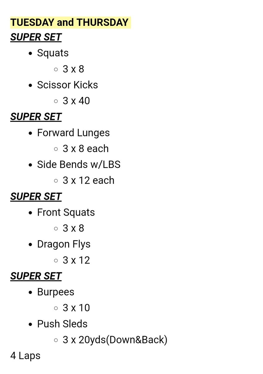 RicklanHolmes's tweet image. My workout for this week
#CoachesStayFit
#HolmesTrainingCrew
#5amGrind