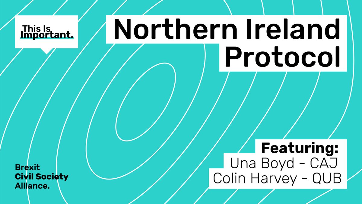 BrexitCSA's tweet image. This Is Important: Northern Ireland Protocol

Understand
➡️Why the NI protocol exists
➡️The importance of getting it right
➡️Impact on rights and lives in NI

Ft
@cjhumanrights from @QUBelfast
Una Boyd from @CAJNi

🎙️bit.ly/TII_NIprotocol