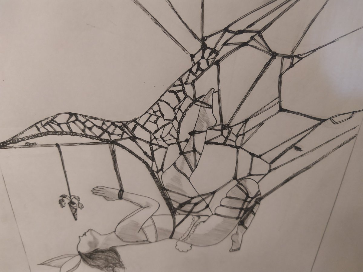 DrewAlliStyle's tweet photo. drawing inspired by the photo session of @sinropes 📸📷
Rope bunny: @kristinadevyatkina 🐰🥕

#shibriart #shibaribondage #ropesuspension #tiedupgirl #art #shibari #rope #kinbaku #kinbakuart #ropebunny #bondage #bondageart #knots https://t.co/yYPnOHt8Wp