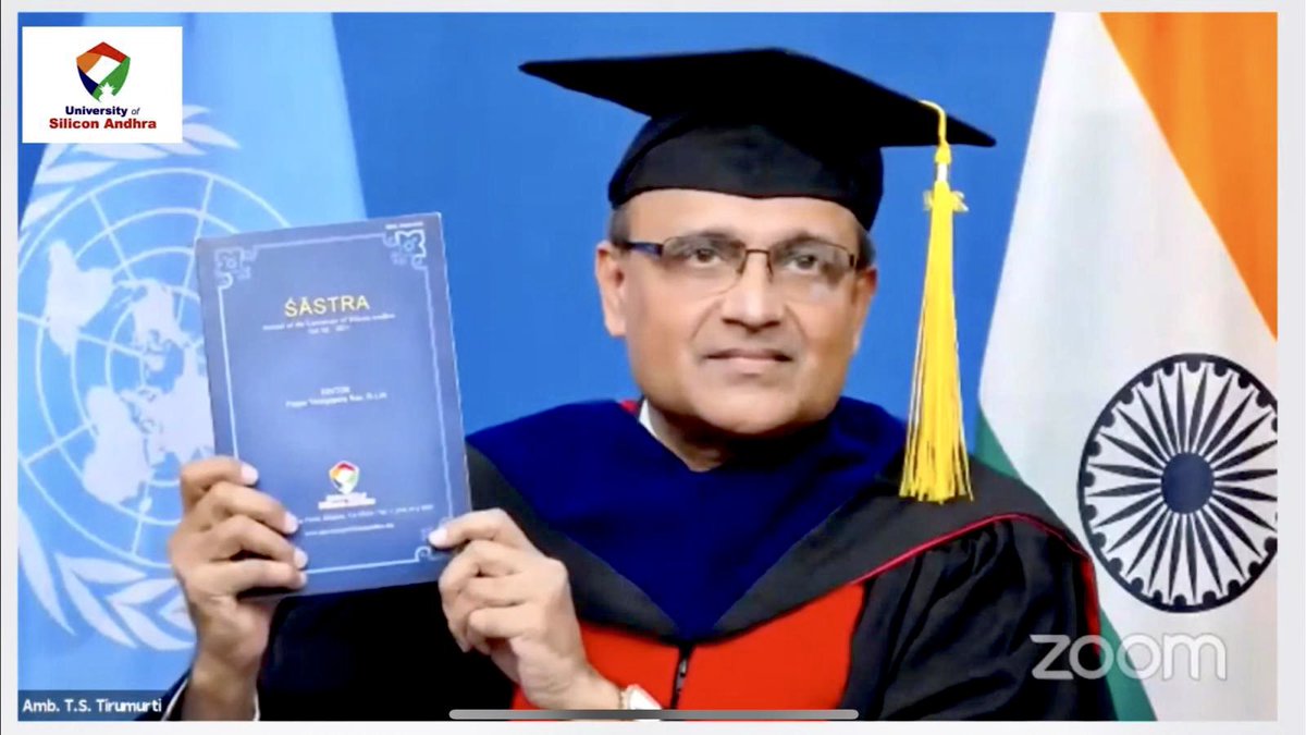ambtstirumurti's tweet photo. Honoured to release Journal ‘Sastra’ of University of Silicon Andhra, California at their Commencement event.

Congrats to distinguished Editorial Board, chaired by renowned Dr Pappu Venugopala Rao.

Contains excellent insights into #Indian heritage, thought, art and culture. https://t.co/XXrpR6zXkN