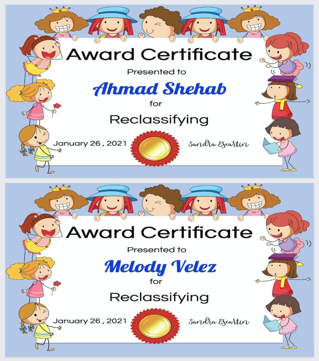 sandraeduc8's tweet photo. Congratulations to our most recent reclassified students! Join our Monday morning assembly, where we will recognize and celebrate their achievements. 🤗 #weareSylvanPark #languagematters
#successforalllearners
#meetinggoals✔
@MsDamonte @Kelly4LASchools @LDNESchools
@MMEDLAUSD https://t.co/CehuzWtlHJ