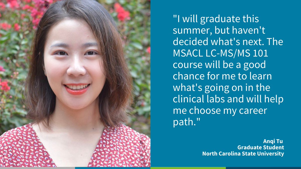 SCIEXnews's tweet photo. Meet @anqitutututu. She's a Ph.D. candidate in #analyticalchemistry and #massspectrometry at @NCState  and is attending the @MSACL LC-MS/MS 101 short course thanks to a scholarship we offered in partnership with @FemalesInMS! 

#MSACL #LCMS101 #womeninscience https://t.co/wMOEIxUNbg