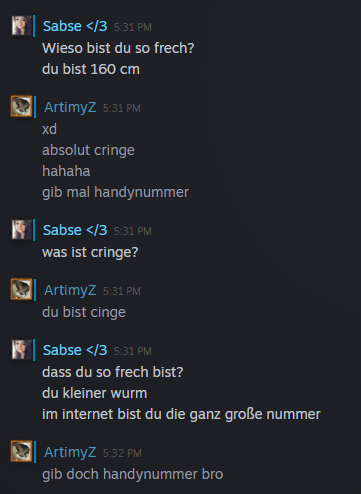 ArtimyZ's tweet photo. 31.01.2021 - Ein Random aus einen MM gibt sich als meine Freundin aus um Informationen von zu bekommen. Meine Freunde ich habe offiziell alles gesehen

bin raus https://t.co/zfps0S0seB