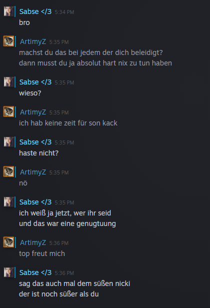 ArtimyZ's tweet photo. 31.01.2021 - Ein Random aus einen MM gibt sich als meine Freundin aus um Informationen von zu bekommen. Meine Freunde ich habe offiziell alles gesehen

bin raus https://t.co/zfps0S0seB