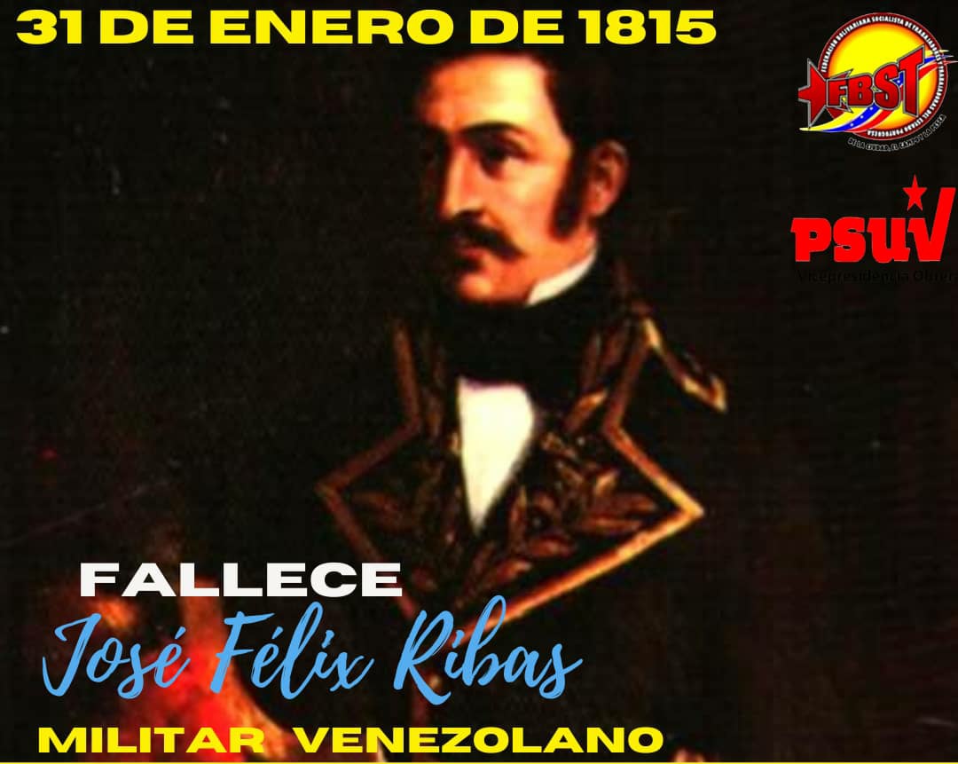 #Efeméride | Hace 206 años fue asesinado vilmente José Félix Ribas, conmemoramos su valentía y liderazgo en la gesta independentista de Venezuela.
#EnVenezuelaNosCuidamos 
<a href="/NicolasMaduro/">Nicolás Maduro</a> 
@MPPEDUCACION <a href="/Marbellaluque/">Marbella Luque</a> <a href="/RMarcoTorres/">Rodolfo Marco Torres</a> @psuvaristobulo