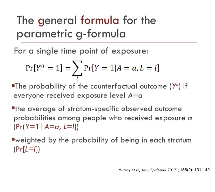 As your data get more complicated, so does your g-formula. But this basic process works no matter how many L-type variables you have and no matter how complicated the changes you want to compare are!