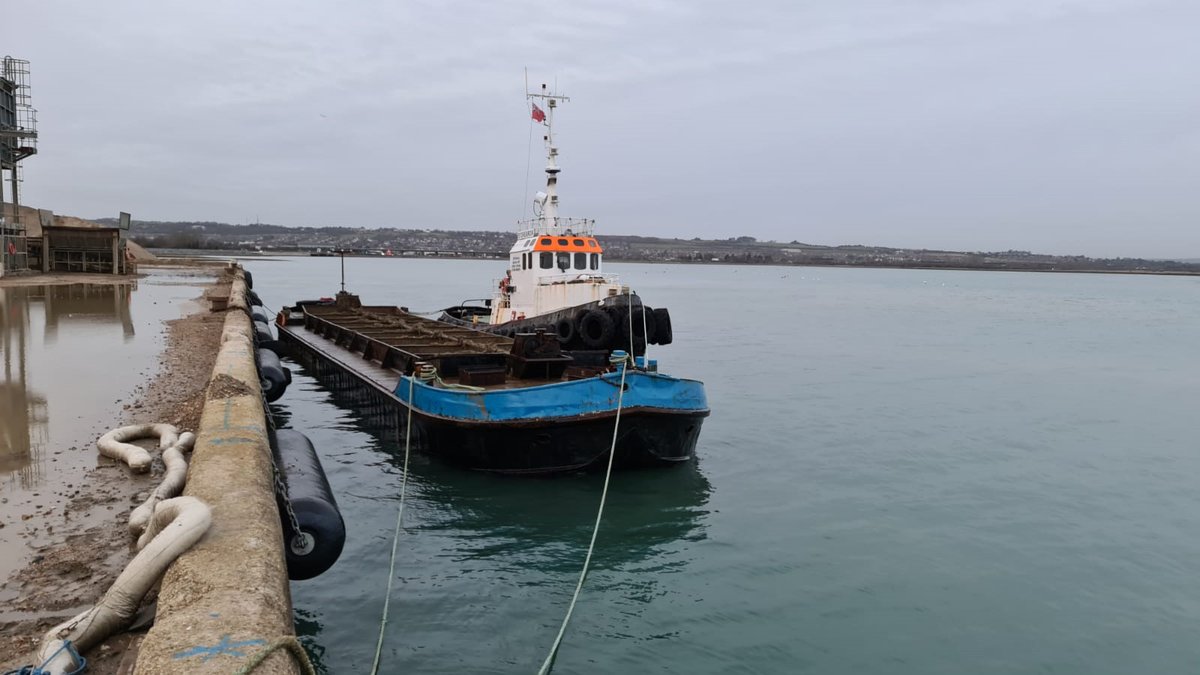 Maybe the last TID Tug working commercially in the UK, tug 'Storebror' at work in Langstone Harbour, Hampshire last week.