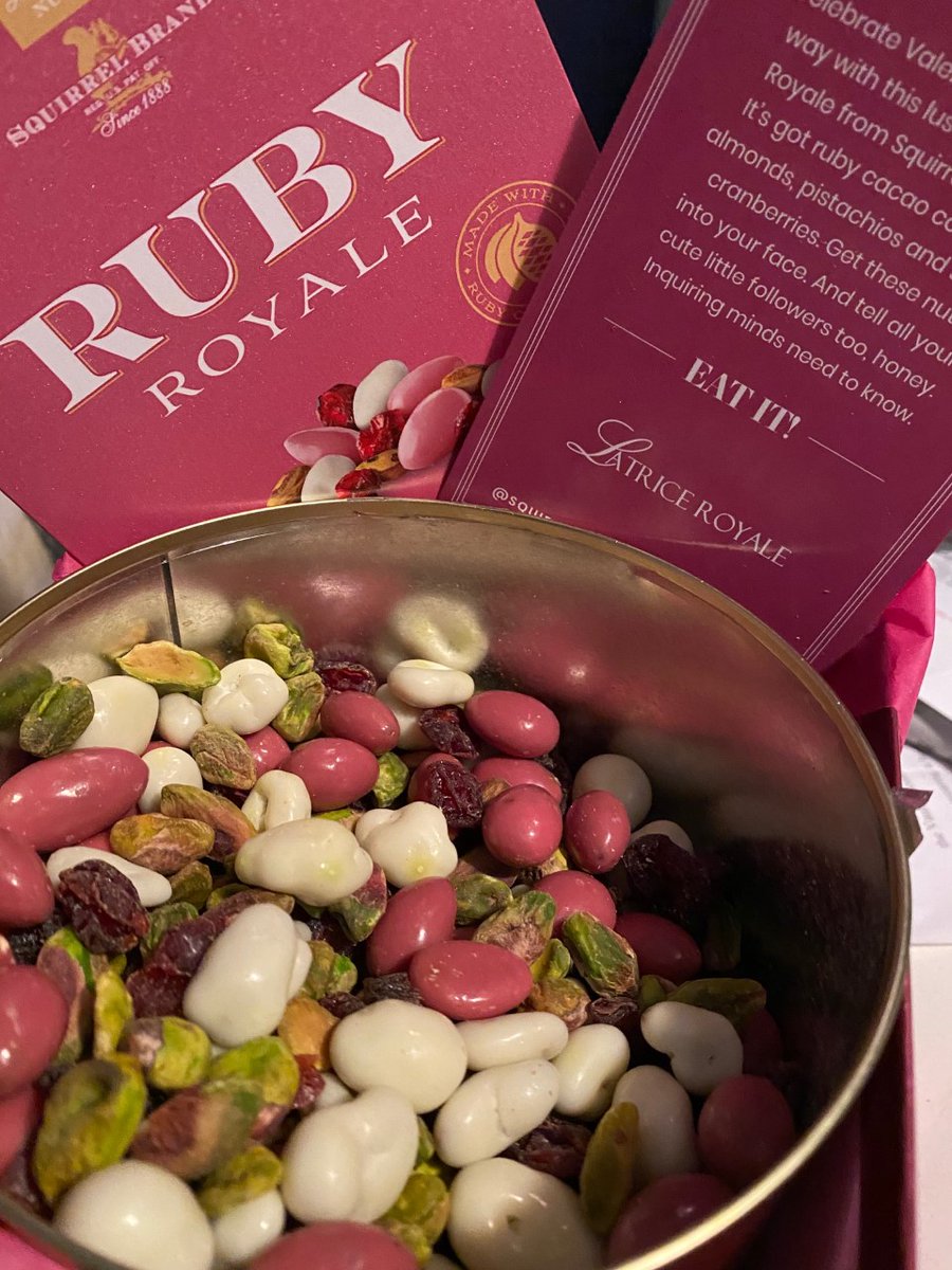 I just drooled over <a href="/LatriceRoyale/">Latrice Royale Inc.</a>'s nuts. In a generous can--just like Latrice's. No Valentine's Day gift says "Eat It!" like this mix of almonds, pistachios, ruby cacao &amp; cranberries. Because <a href="/TheBiancaDelRio/">Bianca Del Rio</a> has a nut allergy, I ordered her a whole case!