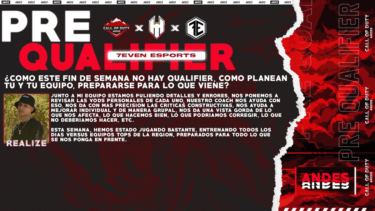 #PreQualifier - @IgnacioRealize.

Este sábado 6 de Febrero vuelven los Qualifiers de <a href="/h3lltournaments/">H3LL Tournaments</a> y Realize nos comenta como se prepara junto a su equipo <a href="/7evenEsport/">7EVEN eSport</a> para afrontar este cuarto clasificatorio de la mejor manera posible.

#PoderAndino