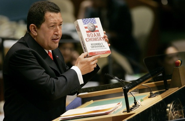 btw the chomsky book chavez is recommending there is "hegemony or survival", which you can read here:  http://library.uniteddiversity.coop/More_Books_and_Reports/Noam_Chomsky-Hegemony_or_Survival-Americas_Quest_for_Global_Dominance.pdfand chavez gave a copy of galeano's excellent "open veins of latin america" to obama, which you can read here:  http://library.uniteddiversity.coop/More_Books_and_Reports/Open_Veins_of_Latin_America.pdf