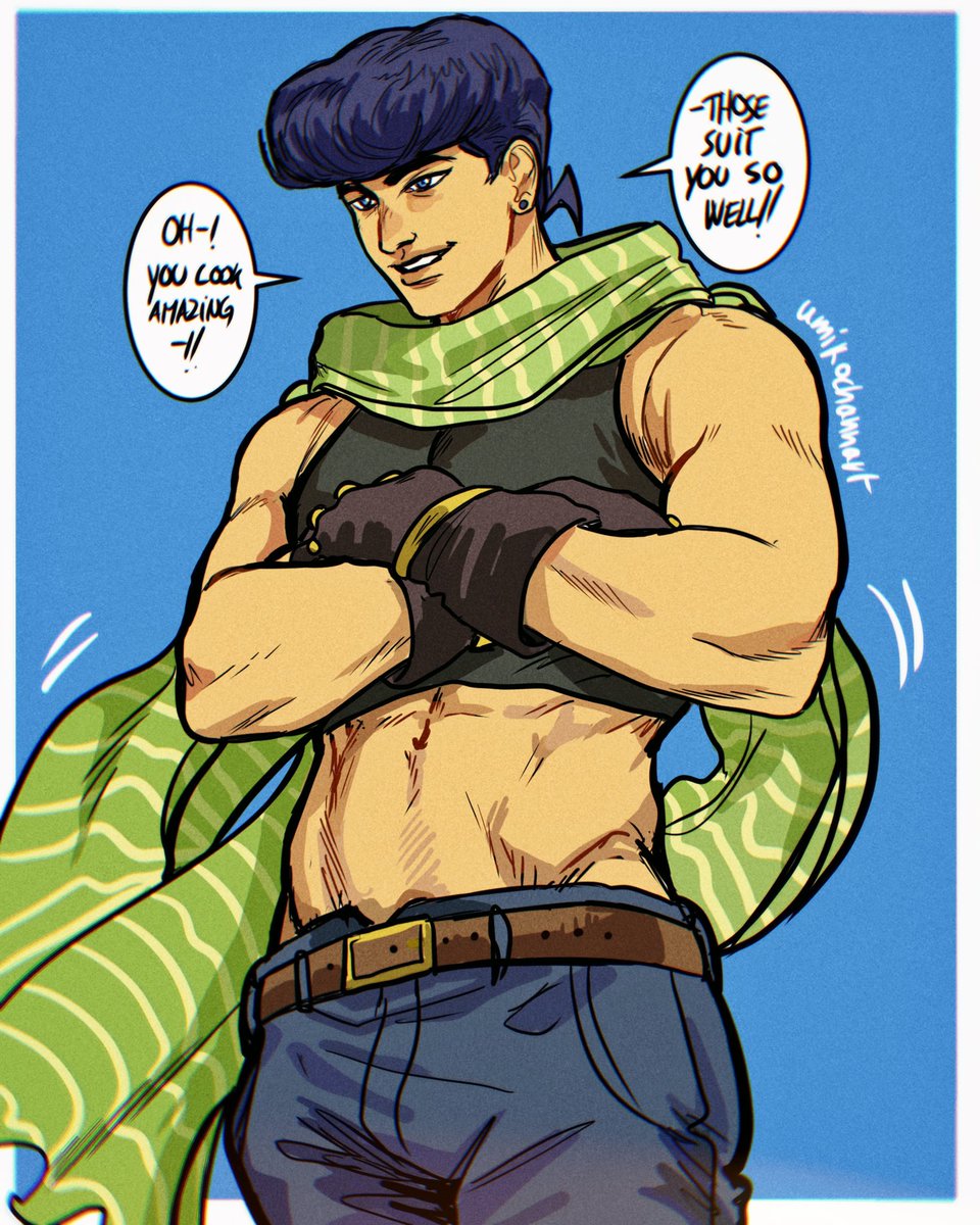 When you wanna play dress-up too but your dad was a stripper ?? #JojosBizarreAdventure 