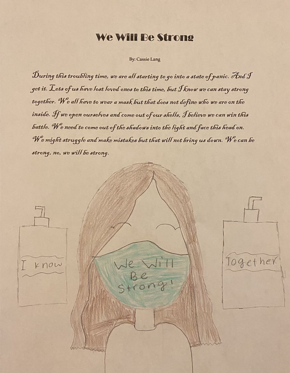 foreverinasmile's tweet photo. When your daughter, who is 10, can be inspired by @TheAmandaGorman when asked to write about the pandemic, you know she’s going places ❤️ #wewillbestrong #youngpoets #proudmama https://t.co/vCfiPfpYIX