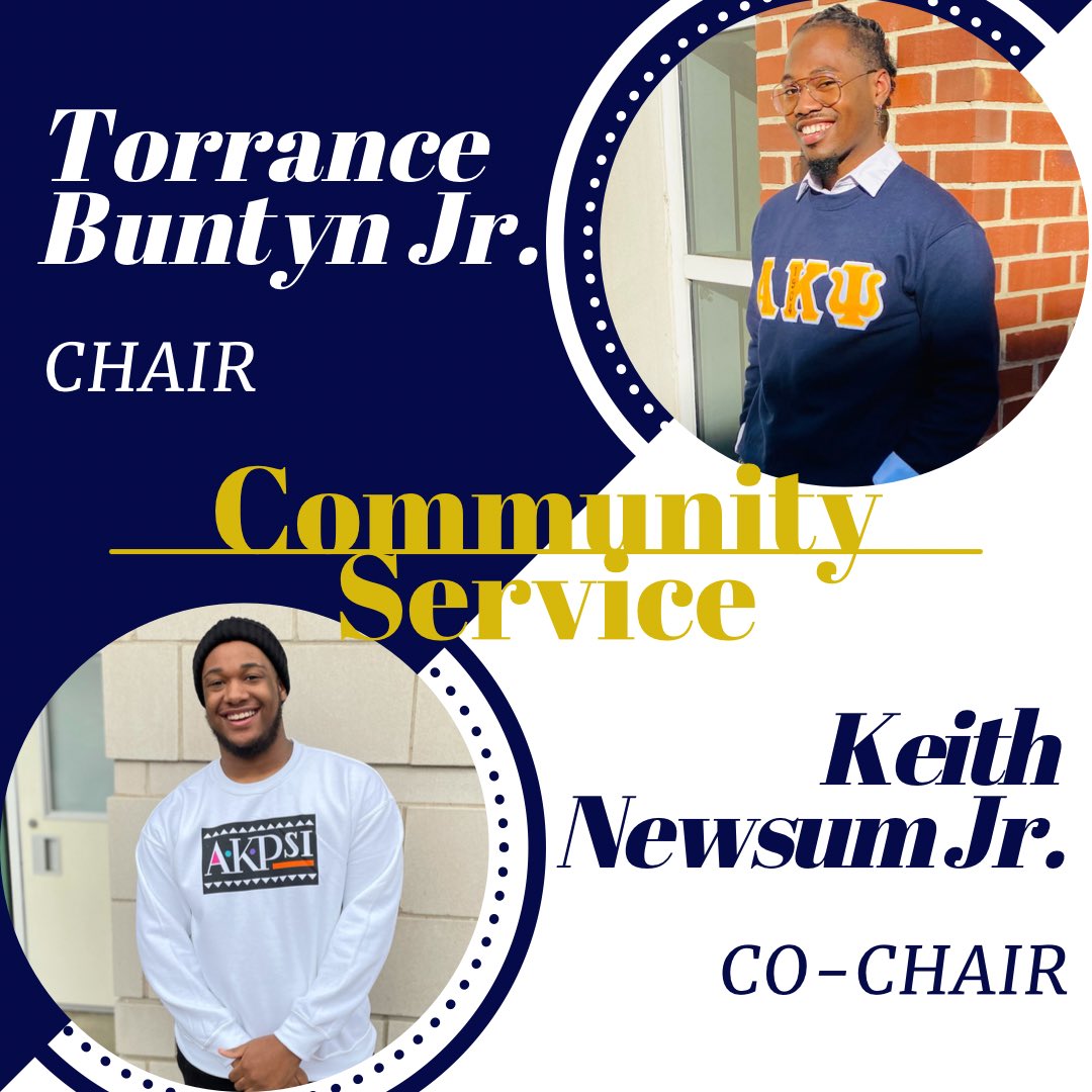 AkpsiChipsi's tweet photo. Introducing the new Community Service Chair and Co-Chair, Torrance Buntyn Jr. And Keith Newsum Jr.! 🤍
Excited for the work! 🤝 #InUandI #JoinUsNowOrWorkForUsLater
(@_torythegreat ) (@iam_ksavage ) https://t.co/kiJOzwhOP8
