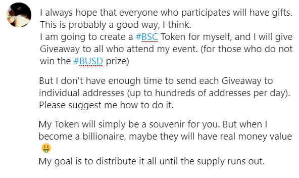 IamNTDat's tweet photo. Hi guys,
How to I send #BSC Tokens to multiple addresses?
#phokinhte #BinanceSmartChain
Please read my image below ๐๐๐๐๐๐๐๐๐ https://t.co/P2Sl6sRleL