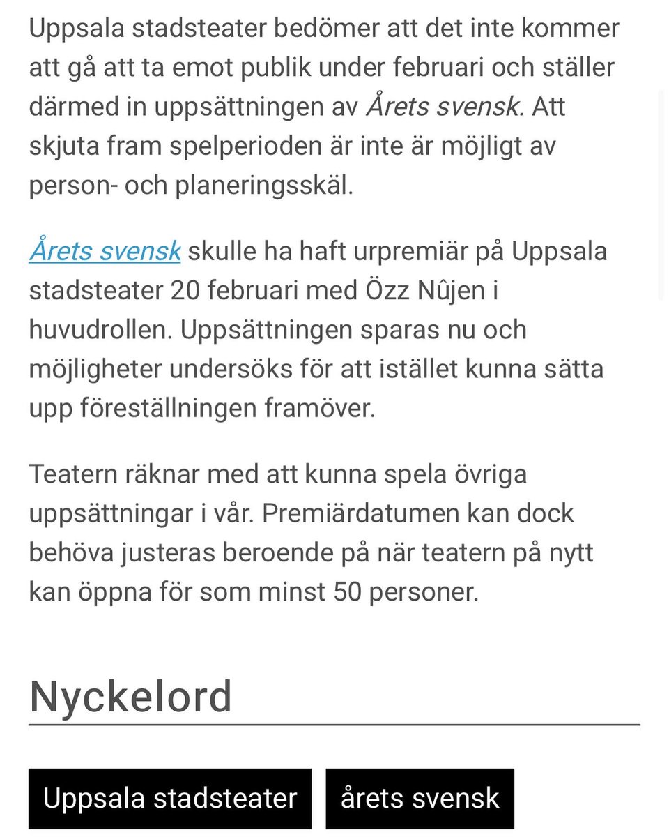 ozznujen's tweet photo. 🤷🏻♂️😔 Ja ytterligare ett uppdrag borta pga #Coronaviruset men men det kommer att komma bättre och roligare dagar. ❤️🙏🏽 På Uppsala Stadsteater ska jag bara jobba på igen, inte nu men en annan gång då rå. 😘❤️ #covid_19 #teater #uppsala #stadsteater https://t.co/kDOH6L16uC