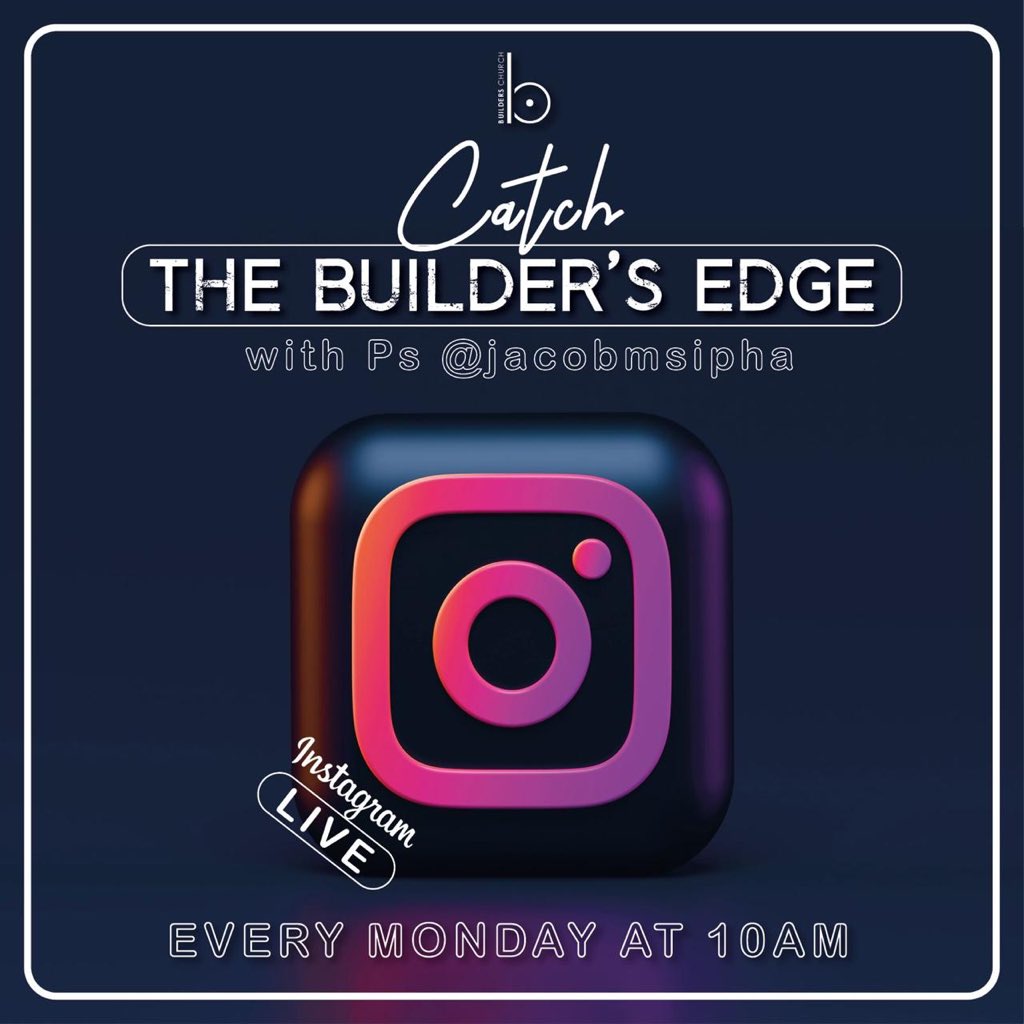builderschurch's tweet photo. Pastor @jacobmsipha will be live tomorrow morning at 10am for the Builder’s Edge. Make sure you don’t miss out.

#mindyourmotiveofgiving 
#occupylk1913 
#builderschurch https://t.co/1EiO3WOewW