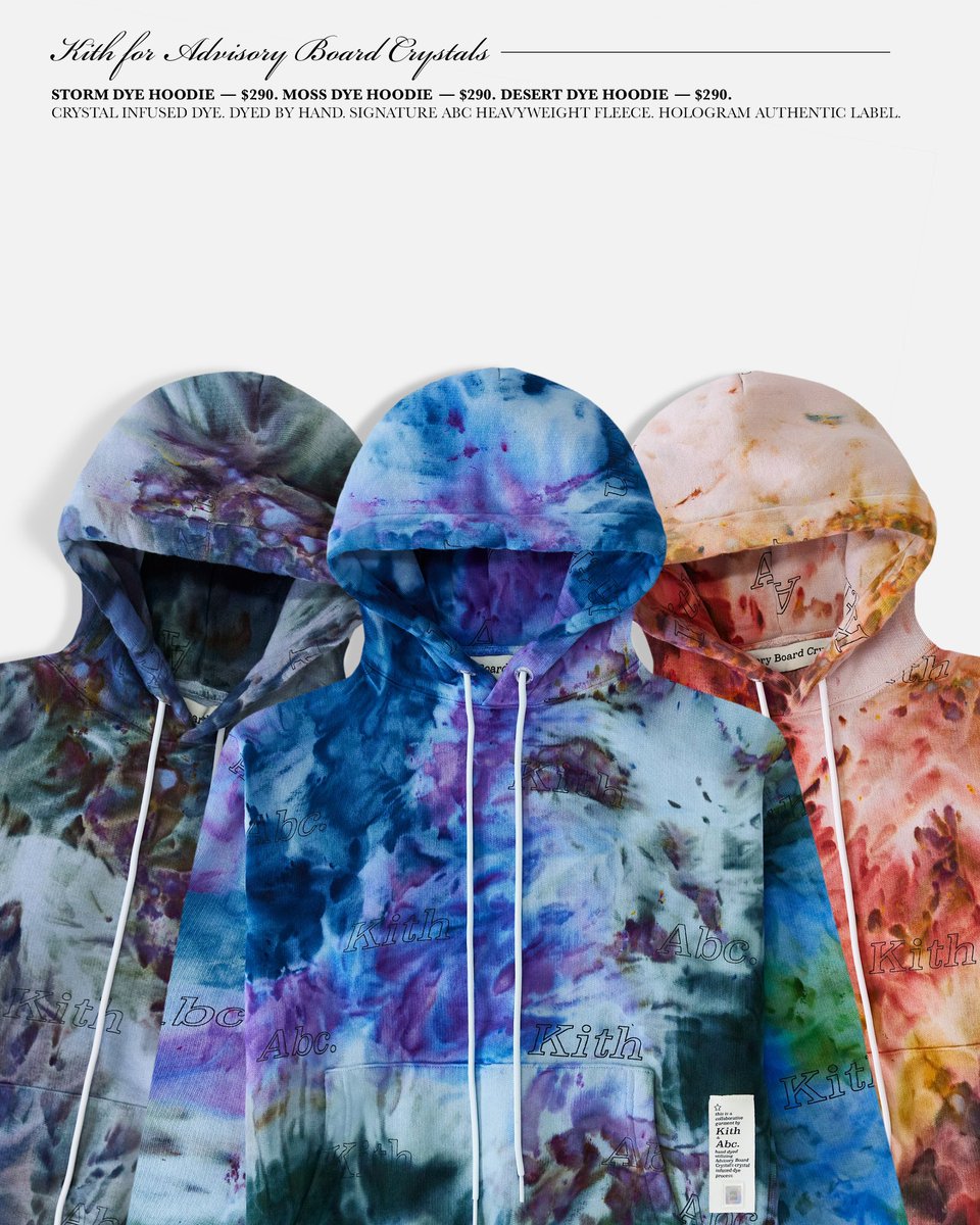 ☆ KITH x Advisory Board Crystals hoodie コラボパーカー ☆ Kith for Advisory Board Crystals Tie Dye Hoodie- Purple Gold PH