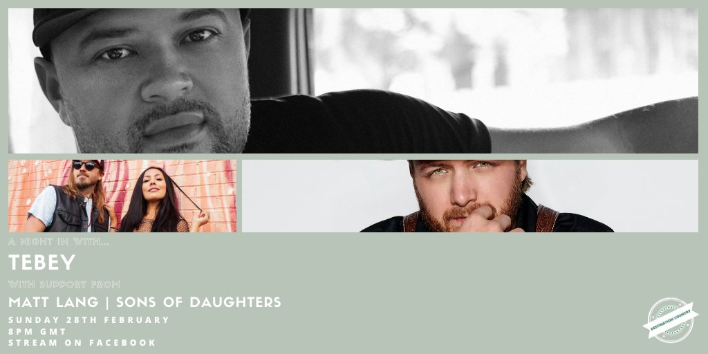 It's a Canadian special on Sunday 28th February at 8pm GMT. Join us for A Night In With <a href="/Tebey/">TEBEY</a> with support from <a href="/MatthsLang/">Matt Lang</a> and <a href="/sonsofdaughters/">Sons of Daughters</a>. RSVP now at ow.ly/B9VI50DmCJv #Tebey #MattLang #SonsOfDaughters