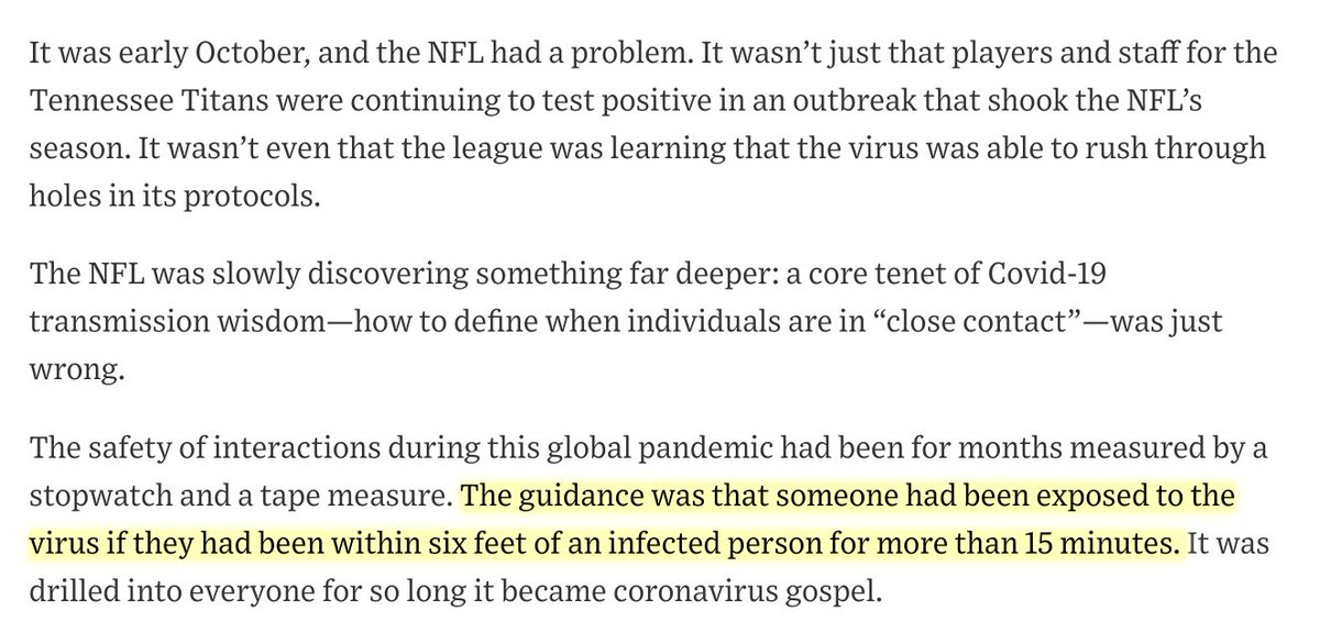 Read this story and weep. This, after masks, is the biggest failure—both scientific and communication—of the pandemic in Western nations: the airborne nature of the pathogen. CDC changed this guidance last October. Japan and many other nations had it right on *February* of 2020.  https://twitter.com/WSJ/status/1355916271662071816