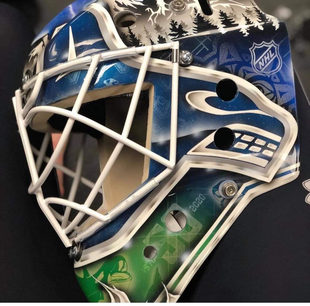 Might be a long thread but I wanna start off with this: I am not calling for anyone's head or claiming anyone is blatantly racist or saying there was an ill intentions involved in the process.This "Haida Art" on Demko's mask isn't authentic from what I can tell.