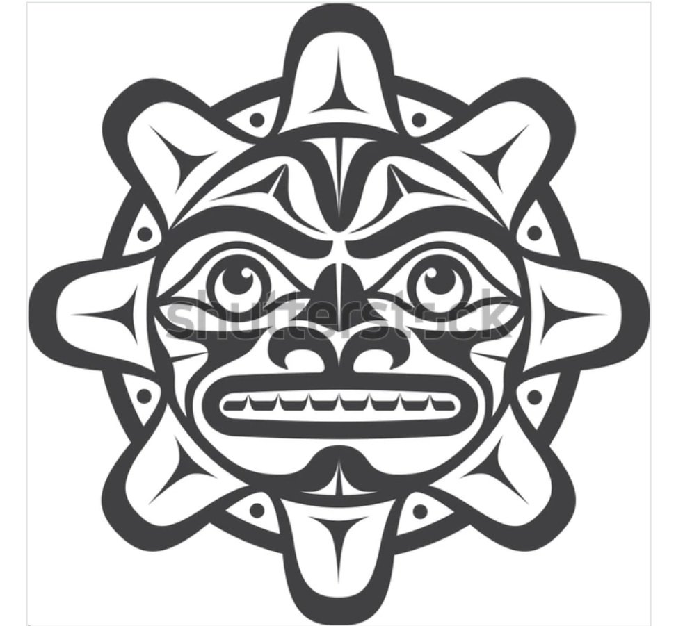 A legitimate Haida design of the sun by Clarence Mills compared to the "Haida Art Style" Sun by Graham Langbroek