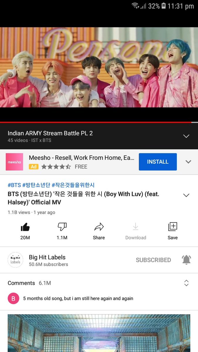 Taegirl50365169's tweet photo. #IndianStreamBattle
#TeamBlueSky
@bts_bighit
@BTS_twt
@istxbts
@bangtan__india
@btsarmykerala
#keralaarmy
Boy with luv
Oh my my my my ~~~~~~~,๐๐ต https://t.co/I4OlKxUSP7