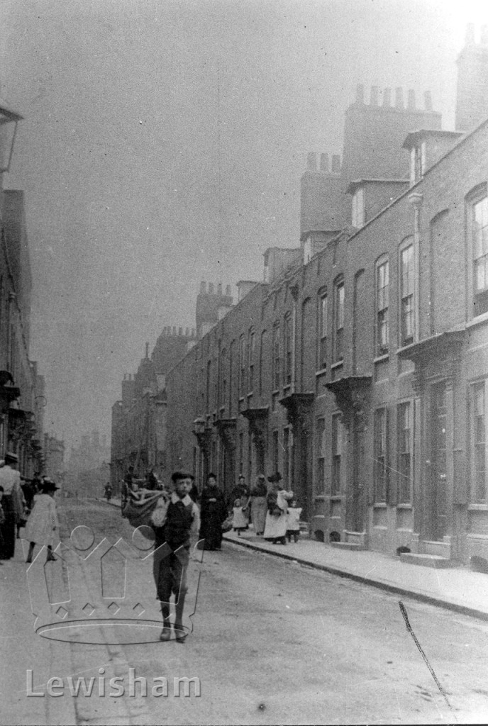 Number 150 Deptford high Street still standing with the bombed space next to it on the left and the rebuilt house on the rightOld photos of Albury Street