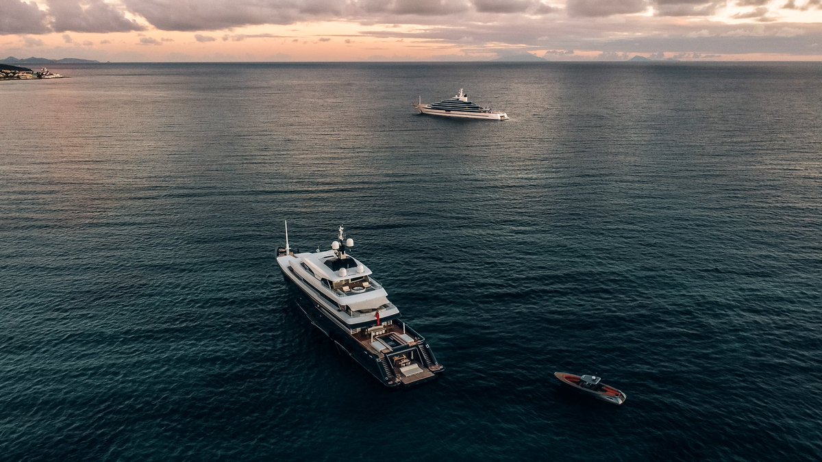 These two beauties are enjoying the amazing sky setting in St. Maarten. 

Our Iconic MY ICON and the Lürssen build MY Keos (ex. Jubilee) seen together. 

Photo by Phil Davies

#ICONic #ICON #ICONyachts #yachtbuilder #yachts #design #yachting #luxury #boats #superyacht #yachtlife