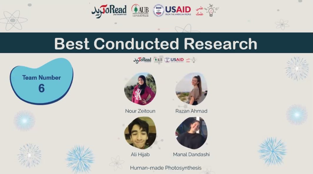 Congratulations to all four selected teams and the best experiment report participant: Sally Ghamloush. On the behalf of the jury we wish all 80 participants the best in their future endeavors. <a href="/KarenChahine/">Karen Chahine</a> @CCECS_AUB <a href="/SHarkouss/">Samar Harkouss</a> <a href="/pkaram_/">Pierre Karam</a> <a href="/MalekTabbal/">Malek Tabbal</a>