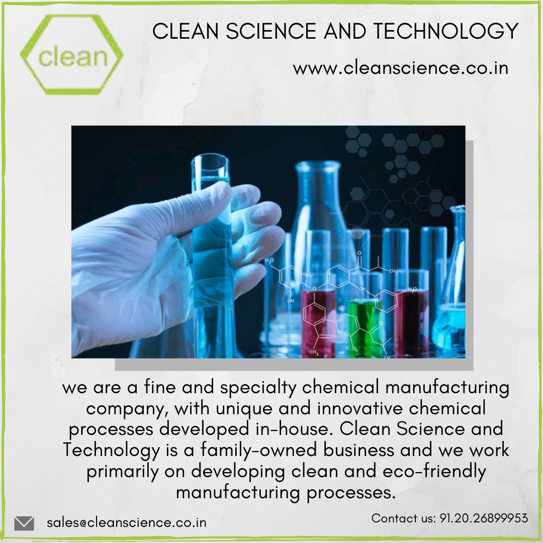 Clean Science and Technology offers wind rang of Guaiacol Manufacturer and Exporter in India and Global. 

Visit cleanscience.co.in for more details for Largest Indian Manufacturer and Exporter of Guaiacol

#Chemical #Manufacturer #Supplier #India #Science