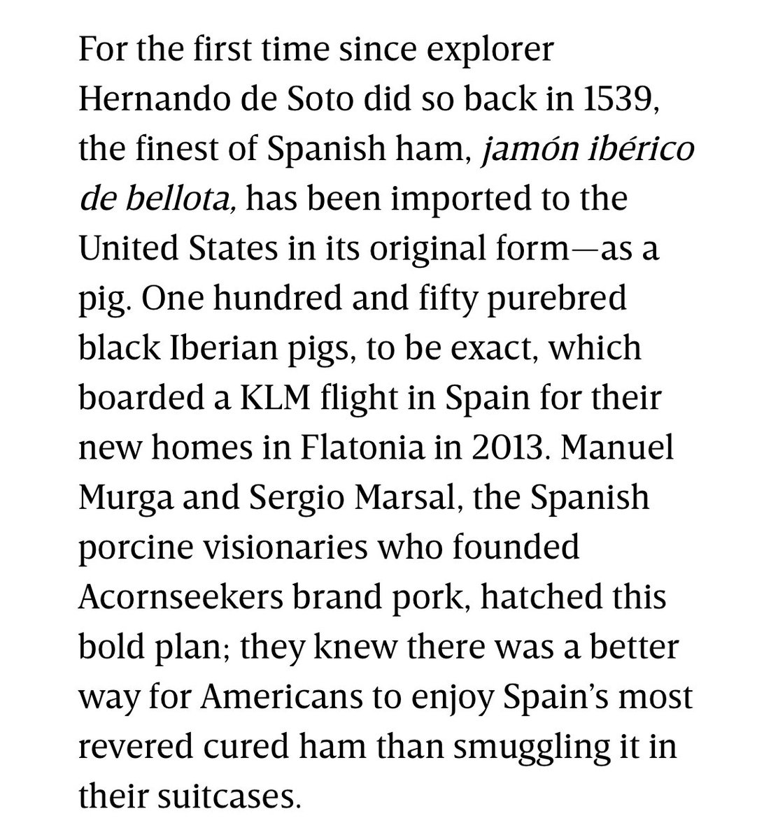Jamon Iberico is very difficult to find in the United States as the FDA has levied strong Swine regulations which limits or prevents the importation of goods like Jamon Iberico from SpainSo what does all of this have to do with Texas?Enter: AcornSeekers