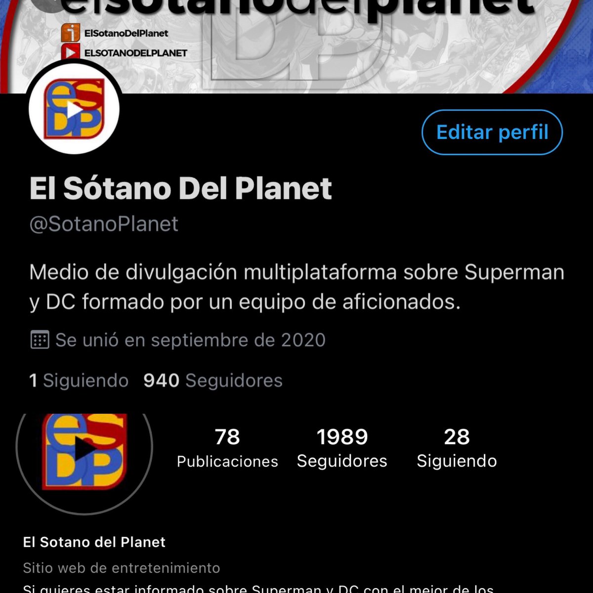jchbosquet's tweet photo. ⁉️Me ayudáis a que el @SotanoPlanet en Twitter e Instagram lleguen a 1000 y 2000 suscriptores respectivamente? Estamos a punto y molaría celebrarlo conjuntamente con los 5000 amigos que ya nos siguen en YouTube. https://t.co/1e5iKV4wZ1